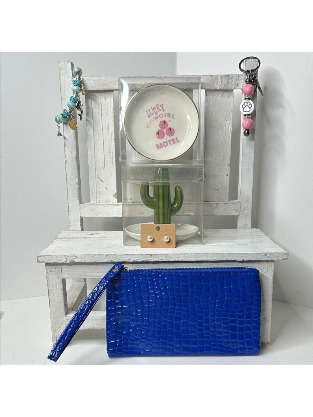 Teen Gift Set - Bracelet, Earrings, Bag Charm, Trinket Tray, Ring Holder & Bag